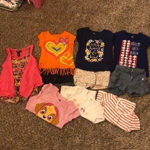 Lot of size 4T clothes 6 shirts,3shorts 1 romper